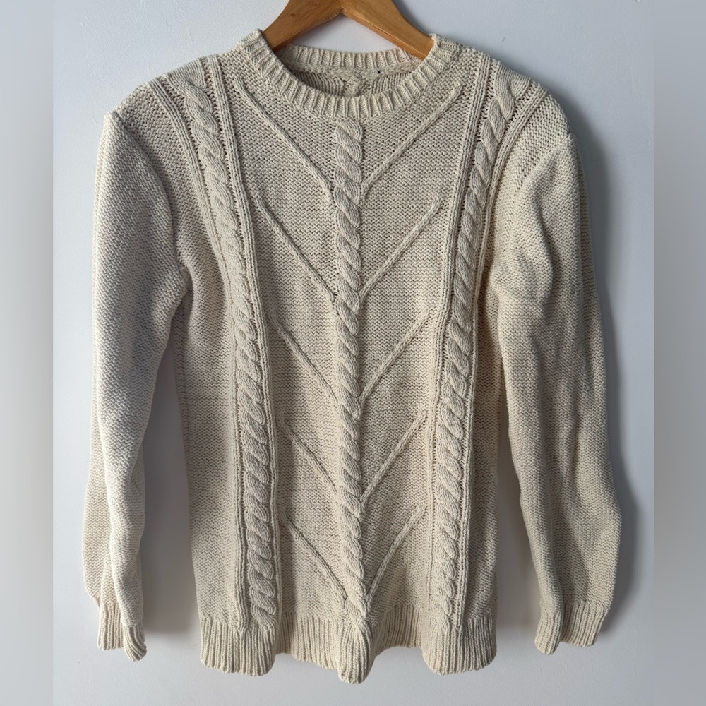 APC Cotton Blend Cable Knit Fisherman Sweater